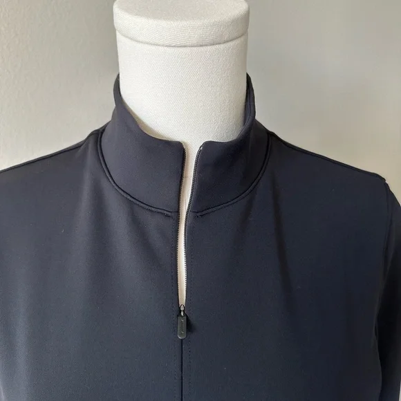 Athleta Delancey Black Half Zip Long Sleeve Mock Neck Dress with Pockets-SP - Picture 5 of 13